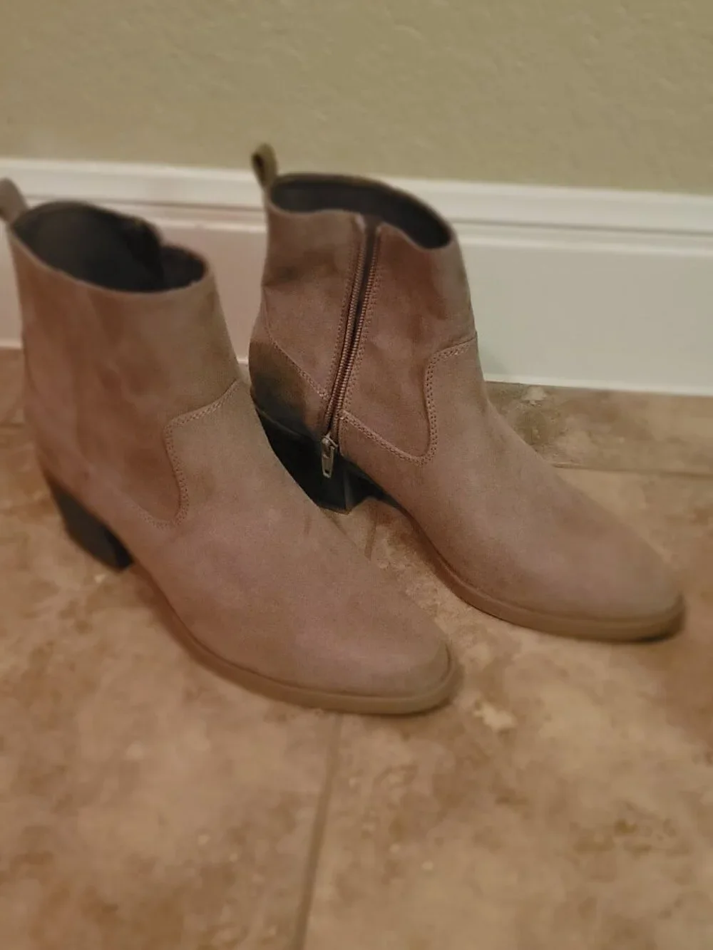 Faux-Suede Western Bootie - Size 10